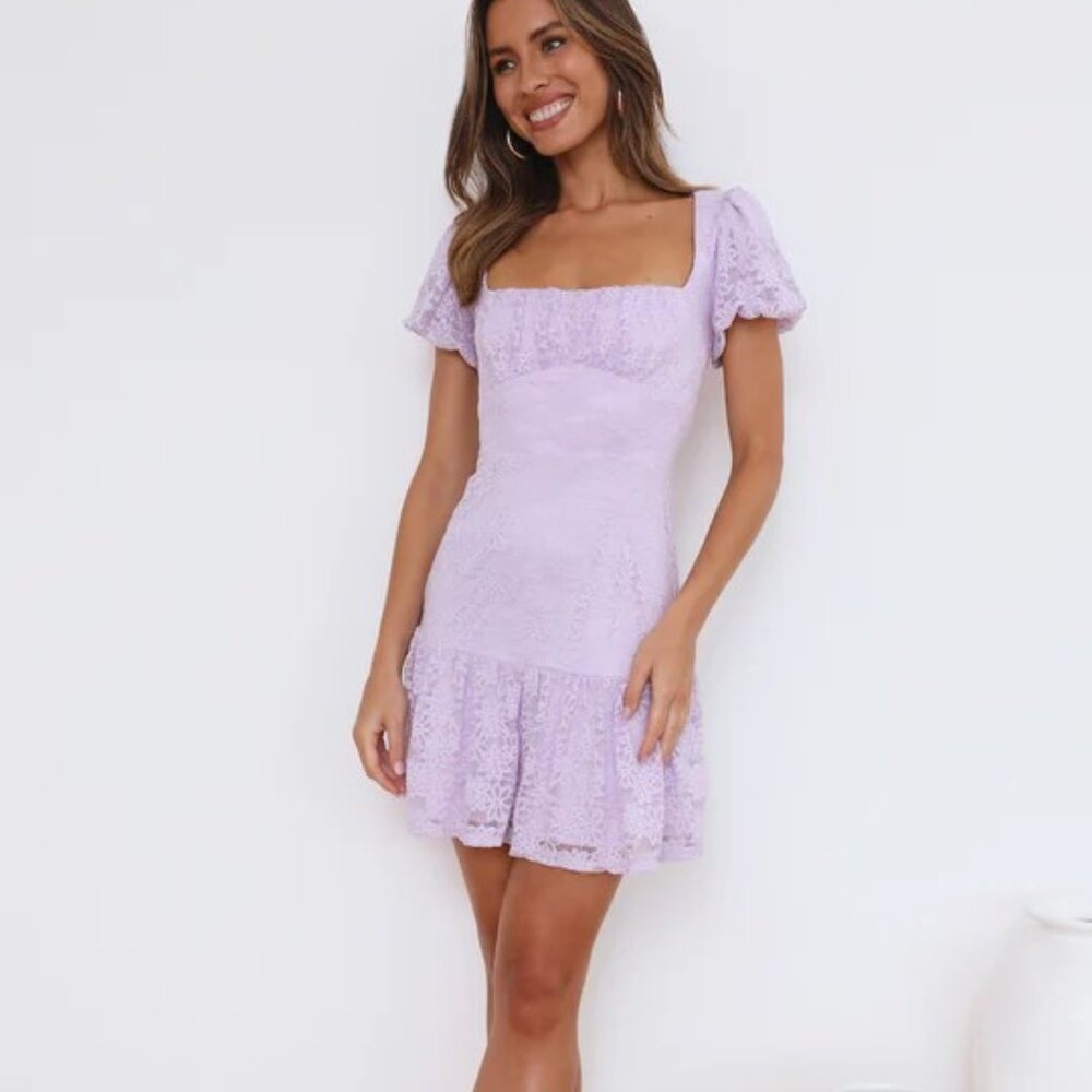 Hello Molly Little Moment Lilac Mini Dress - Size M